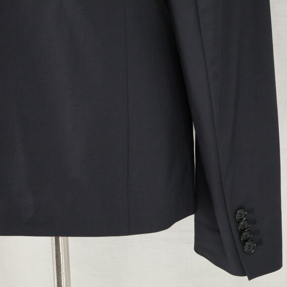 Ann Taylor Jacket Womens 10 Dark Navy Blue Wool Blend Lined Blazer Pockets - Picture 12 of 15